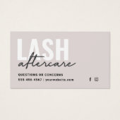 Minimale Eyelash Extensions Lash Aftercare Kaart (Voorkant)