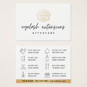 Minimale Eyelash Extensions Lash Aftercare Kaart (Voorkant /achterkant)