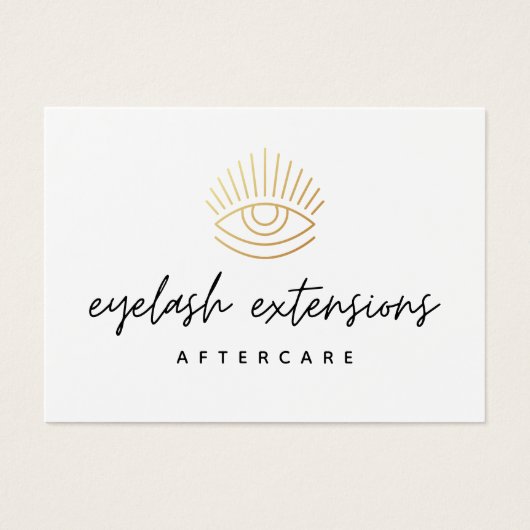 Minimale Eyelash Extensions Lash Aftercare Kaart (Voorkant)