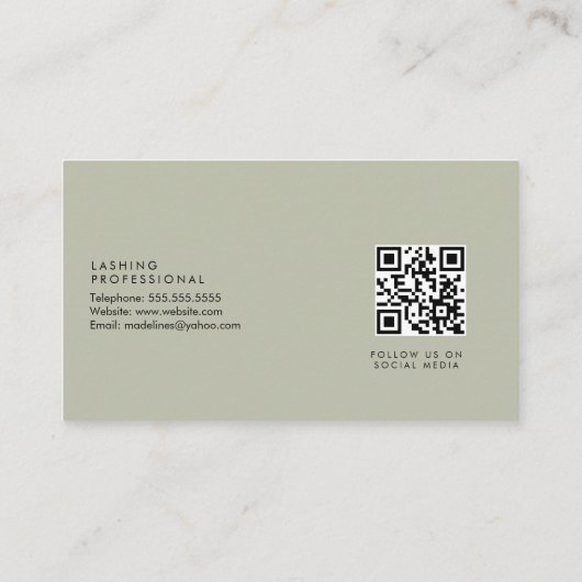 Minimale Eyelashes Extensions Salon Folie Stars Visitekaartje (Achterkant)