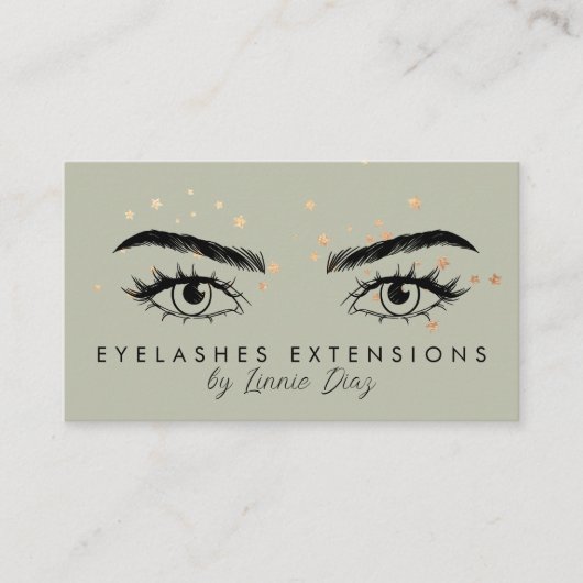Minimale Eyelashes Extensions Salon Folie Stars Visitekaartje (Voorkant)