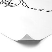 Minimale face Line-tekening afdrukken Poster (Hoek)