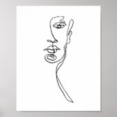 Minimale face Line-tekening afdrukken Poster (Voorkant)