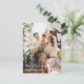 Minimale familie aangepaste foto Kerstmis Feestdagenkaart (Staand voorkant)