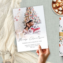 Minimale familie foto overlay Vrolijk kerstfeest Feestdagenkaart