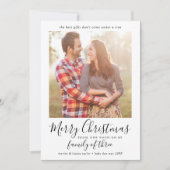 Minimale familie van drie zwangerschapsfoto feestdagenkaart (Voorkant)