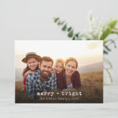 Minimale familiefoto Moderne kerstvakantie Kaart (Staand voorkant)