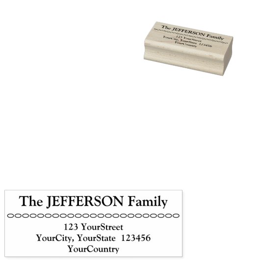 Minimale familienaam en adres rubberstempel (Gestempeld)
