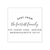 Minimale familienaam verzonden van terugkeeradres rubberstempel (Afrduk)