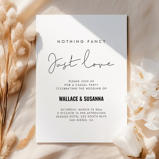 Minimale fancy Elopement-partijkaart Save The Date