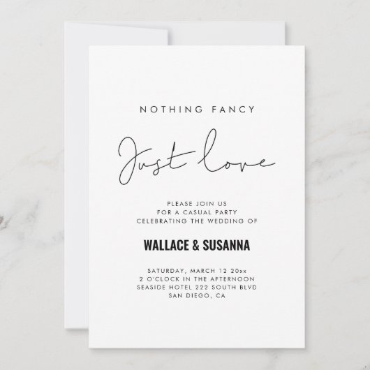 Minimale fancy Elopement-partijkaart Save The Date (Voorkant)