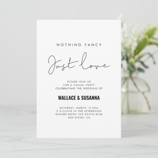 Minimale fancy Elopement-partijkaart Save The Date (Staand voorkant)