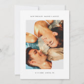 Minimale fancy "Save The Date"-trouwfoto Save The Date (Achterkant)