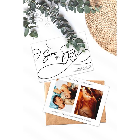 Minimale fancy "Save The Date"-trouwfoto Save The Date