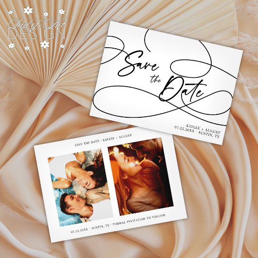 Minimale fancy "Save The Date"-trouwfoto Save The Date