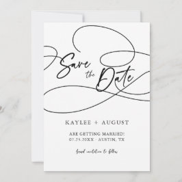 Minimale fancy script "Save The Date" Trouwfoto Save The Date
