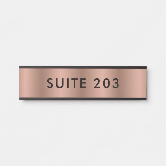Minimale Faux Copper Black Suite-nummer Deurbordje (Voorkant)