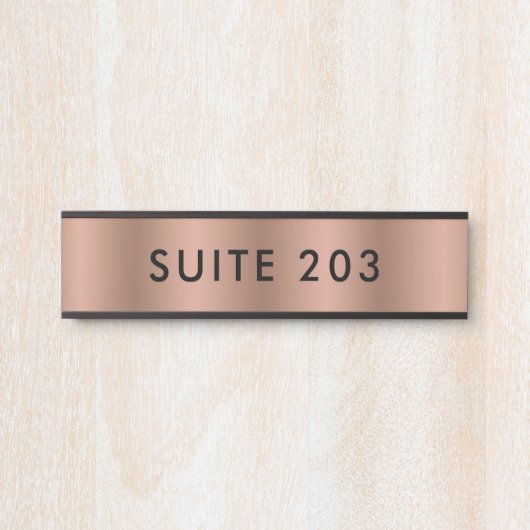 Minimale Faux Copper Black Suite-nummer Deurbordje (Voorkant)