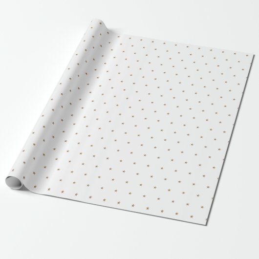 Minimale Faux Gold Foil Stars Pattern Cadeaupapier (Uitgerold)