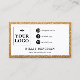 Minimale Faux Gold Glitter Social Media Logo Visitekaartje