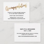 Minimale Faux Gold Typografie Wedding Accommodatie Informatiekaartje (Voorkant / Achterkant)
