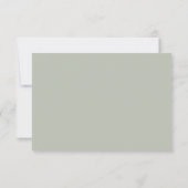 Minimale Faux Gold Typography Sage Green Wedding RSVP Kaartje (Achterkant)