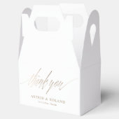 Minimale faux Gouden Kalligrafie Trouwen Bedankdoosjes (Geopend)