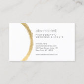 Minimale Faux gouden penseelstreek cirkelfotograaf Visitekaartje (Achterkant)