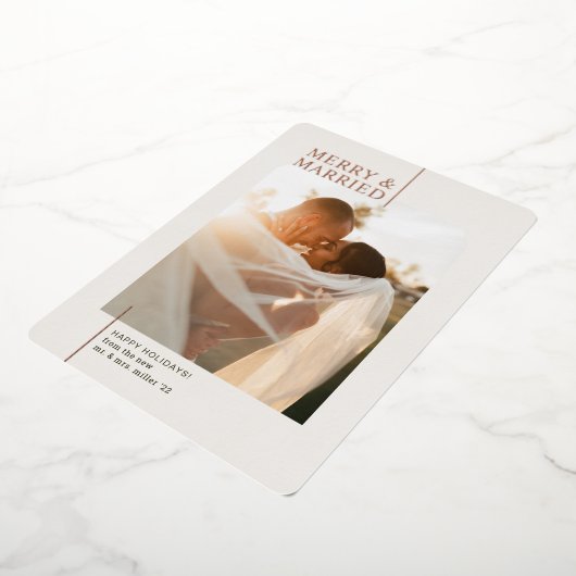 Minimale feestdag en minimaal Roos vrolijk veer Folie Feestdagenkaart (Gedraaid)