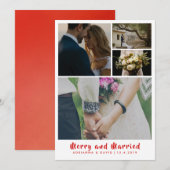 Minimale feestdag met feestdag en foto's met paren bedankkaart (Voorkant / Achterkant)