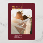 Minimale feestdag met feestdag en huwelijk folie feestdagenkaart (Voorkant)