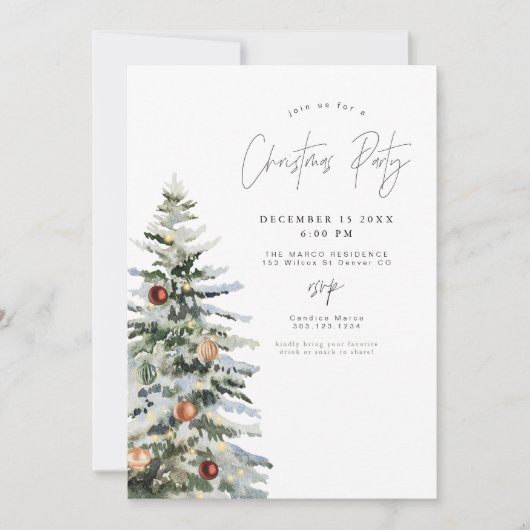 Minimale feestdag met feestdag met kerstbomen kaart (Voorkant)