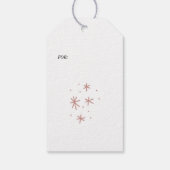 Minimale feestdag met roze kerstboom cadeaulabel (Achterkant)