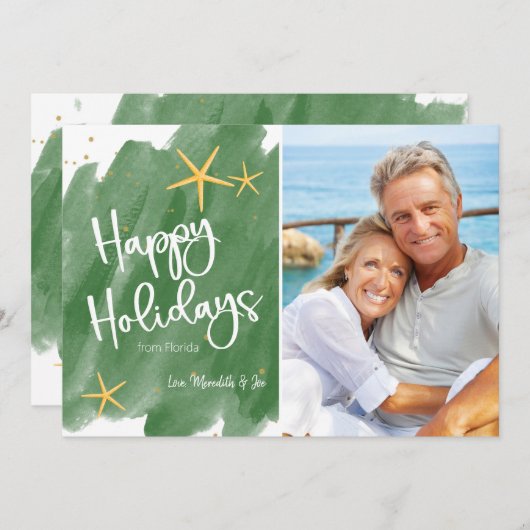 Minimale feestdag voor groene en goudstrand Waterv (Voorkant / Achterkant)