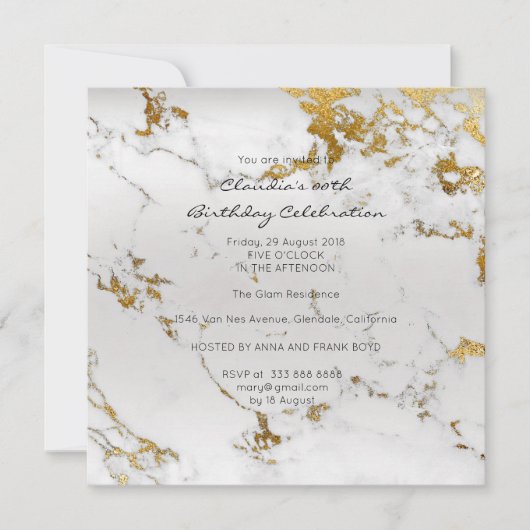 Minimale feestdag zwarte goudkleurige goudmarmer kaart (Voorkant)