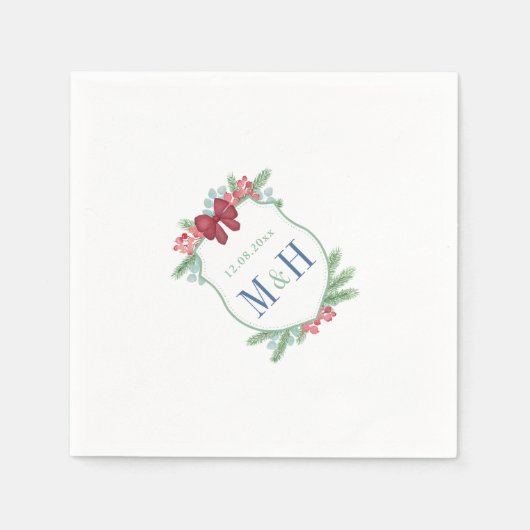 Minimale Feestdagen kerstcadeau voor kerstbruiloft Servet (Voorkant)