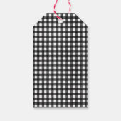 Minimale feestdagen voor zwarte en witte kerst cadeaulabel (Achterkant)