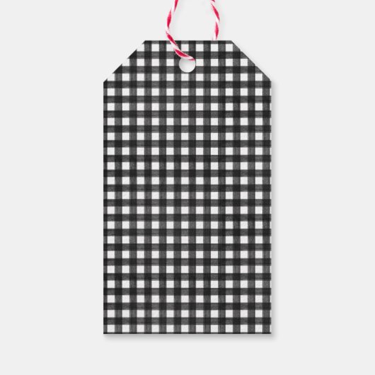 Minimale feestdagen voor zwarte en witte kerst cadeaulabel (Achterkant)