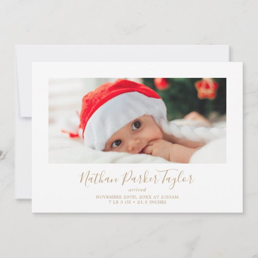 Minimale feestelijke feestelijke Baby Feestdagenkaart (Achterkant)