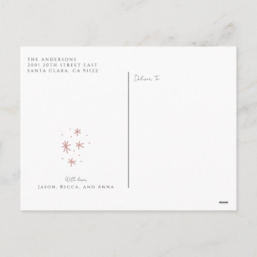 Minimale feestelijke kerstbomen feestdagenkaart (Achterkant)