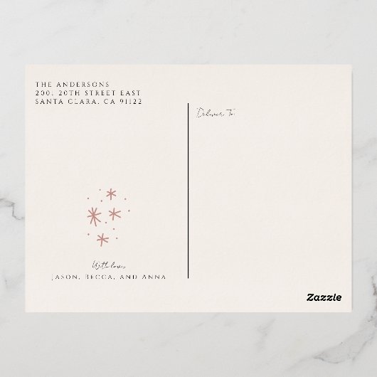 Minimale feestelijke kerstbomen folie feestdagen briefkaart (Achterkant)