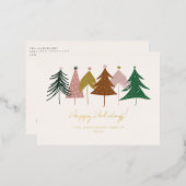 Minimale feestelijke kerstbomen folie feestdagen briefkaart (Voorkant / Achterkant)