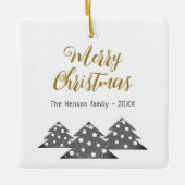 Minimale feestelijke kerstboomserie keramisch ornament (Voorkant)