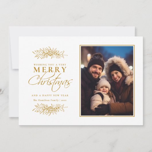 Minimale feestelijke kerstfoto feestdagenkaart (Voorkant)