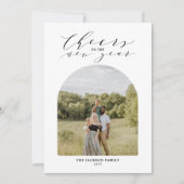 Minimale felicitatie met het nieuwe jaar foto feestdagenkaart (Voorkant)