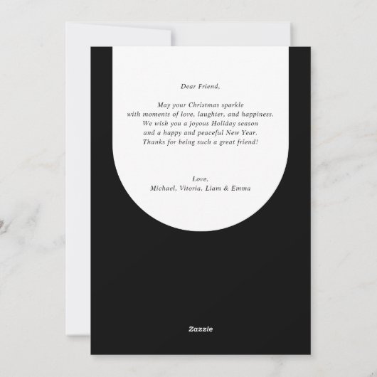 Minimale felicitatie met het nieuwe jaar foto feestdagenkaart (Achterkant)