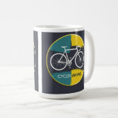 Minimale Fiets Illustratie – Koffiemok (Voorkant rechts)