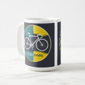 Minimale Fiets Illustratie – Koffiemok (Voorkant links)