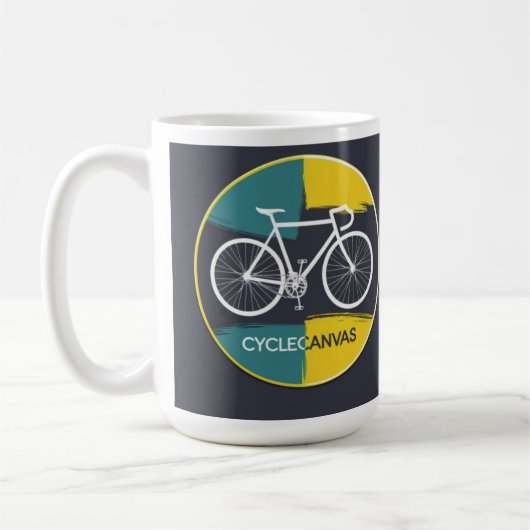 Minimale Fiets Illustratie – Koffiemok (Links)