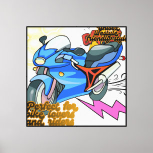 Minimale fiets kunst grafiek – Motorfiets  Canvas Afdruk